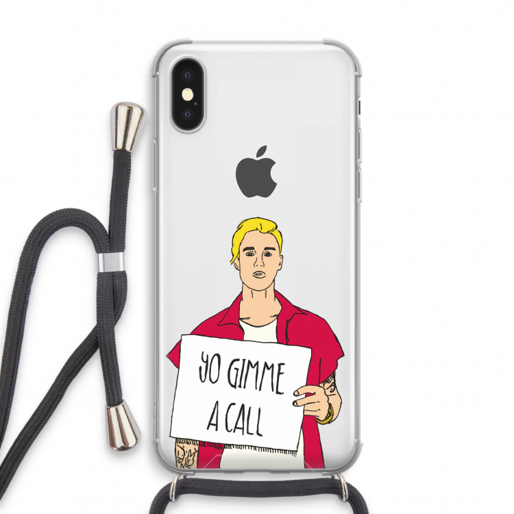 Gimme a call: iPhone XS Transparant Hoesje met koord