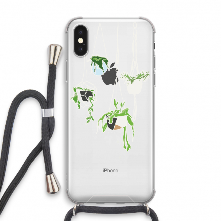 Hang In There: iPhone XS Transparant Hoesje met koord
