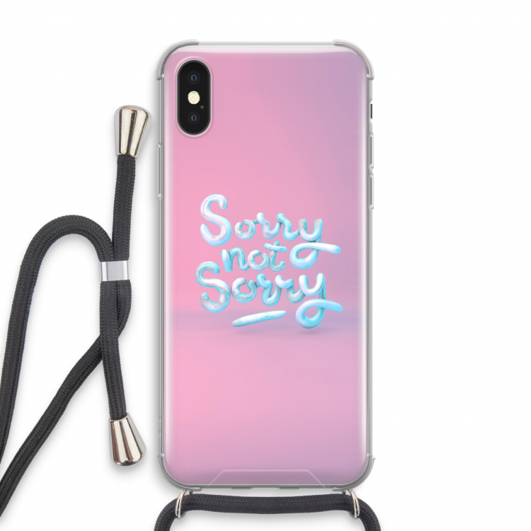 Sorry not sorry: iPhone XS Transparant Hoesje met koord