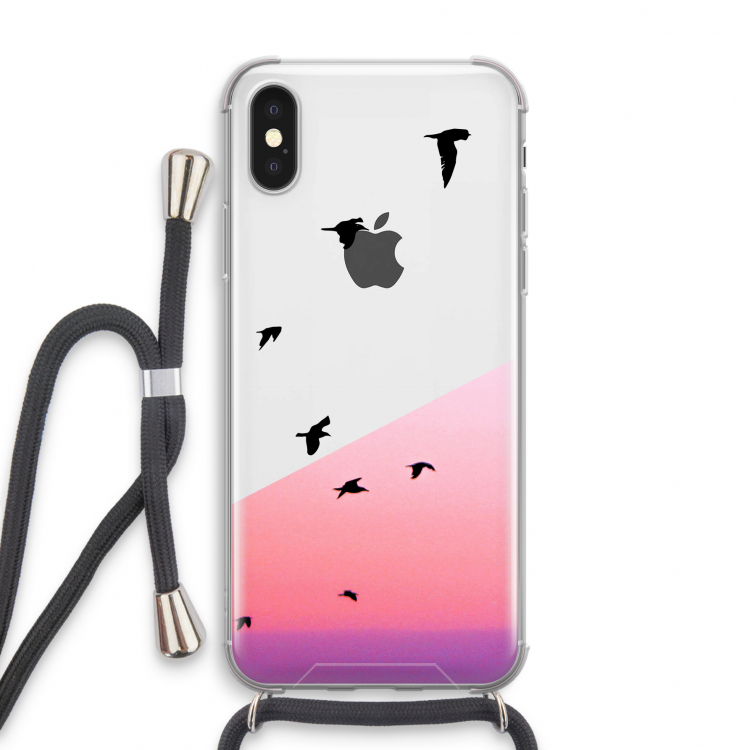 Fly away: iPhone XS Transparant Hoesje met koord