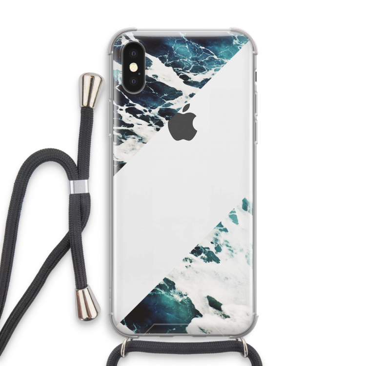 Golven: iPhone XS Transparant Hoesje met koord