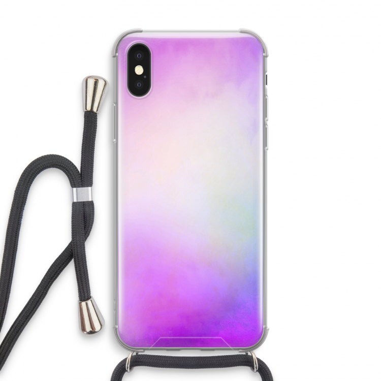 Clouds pastel: iPhone XS Transparant Hoesje met koord