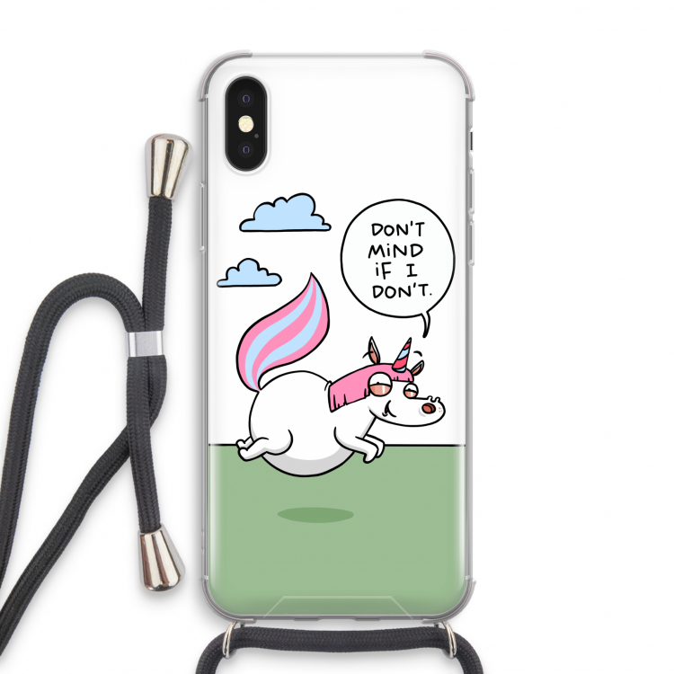 Unicorn: iPhone XS Transparant Hoesje met koord