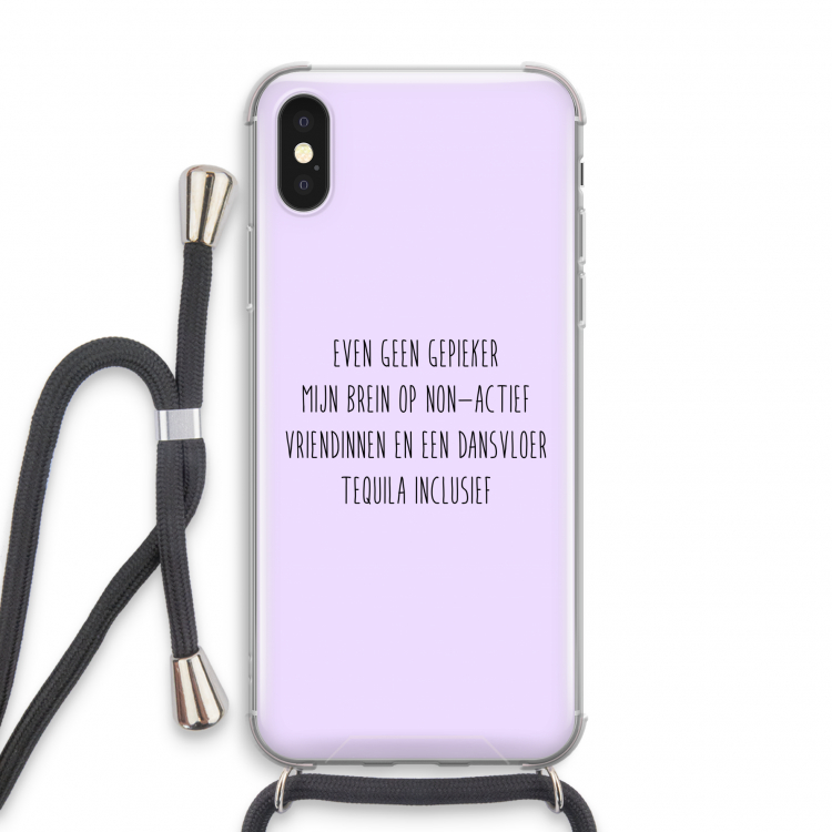 Tequila: iPhone XS Transparant Hoesje met koord