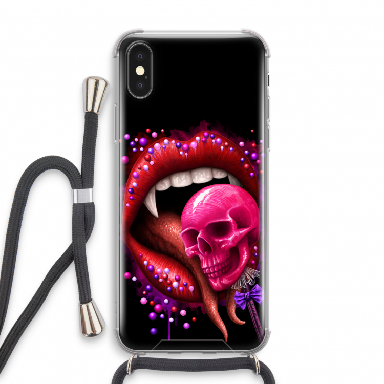 Dodelijk zoet: iPhone XS Transparant Hoesje met koord