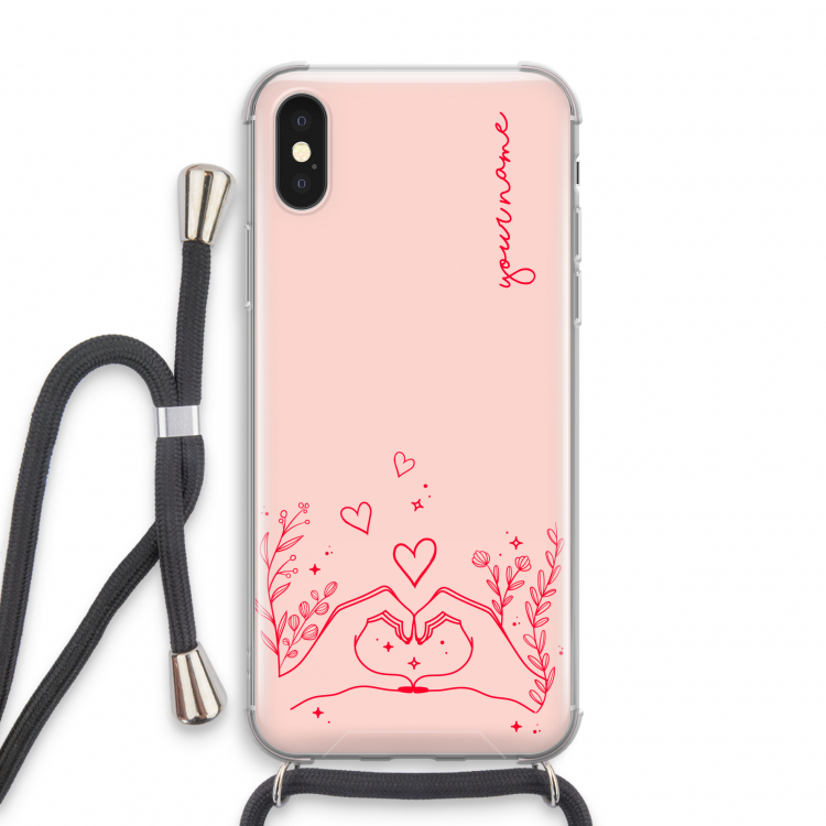 Love is in the air: iPhone XS Transparant Hoesje met koord