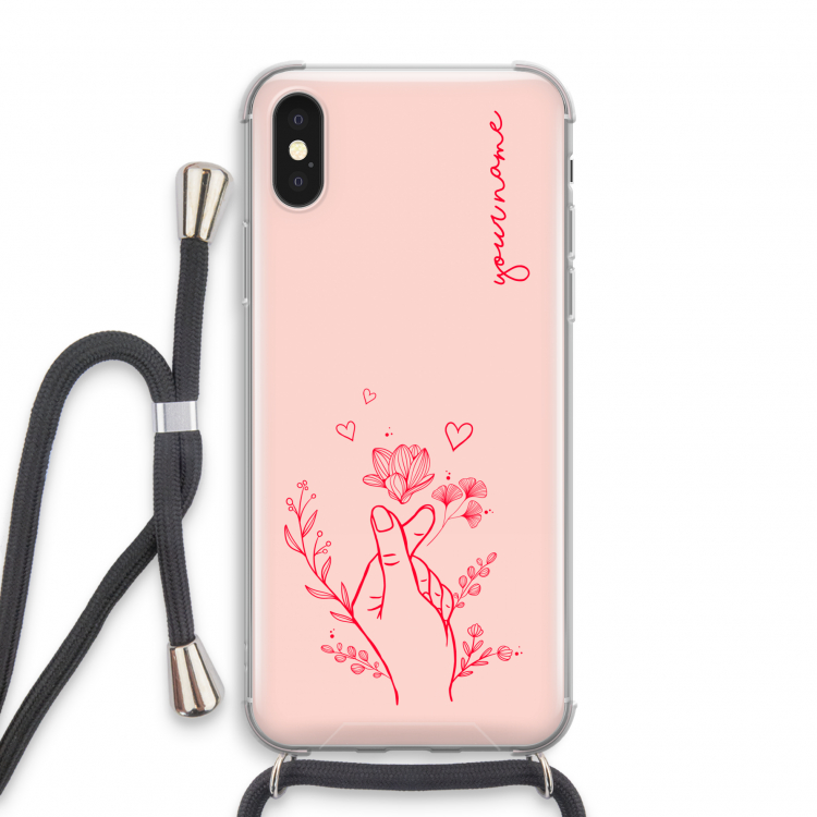 Giving Flowers: iPhone XS Transparant Hoesje met koord