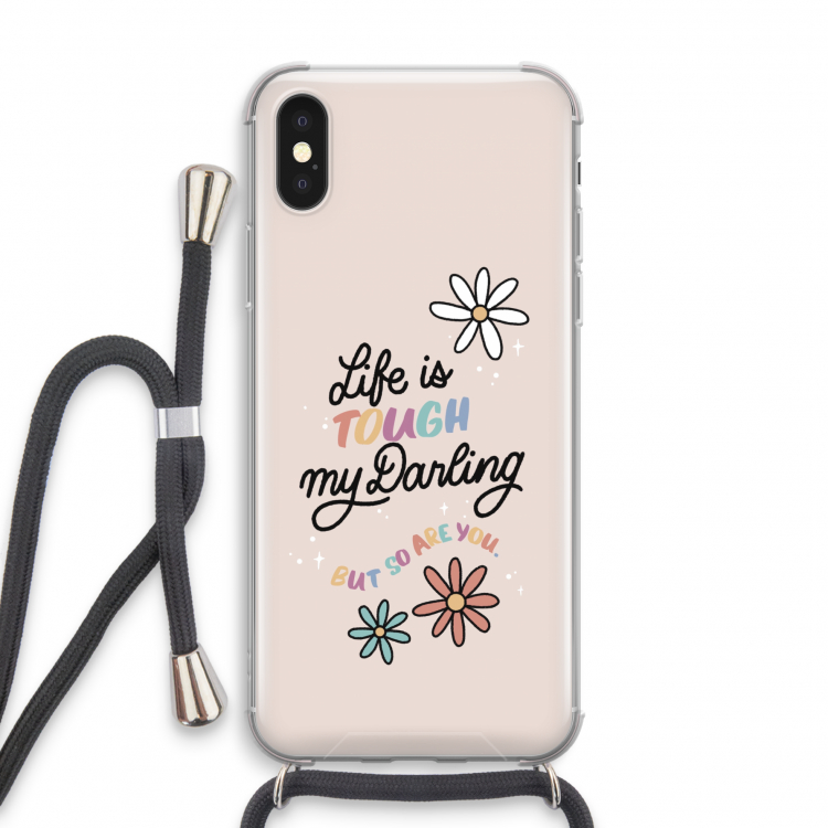 Tough Life: iPhone XS Transparant Hoesje met koord