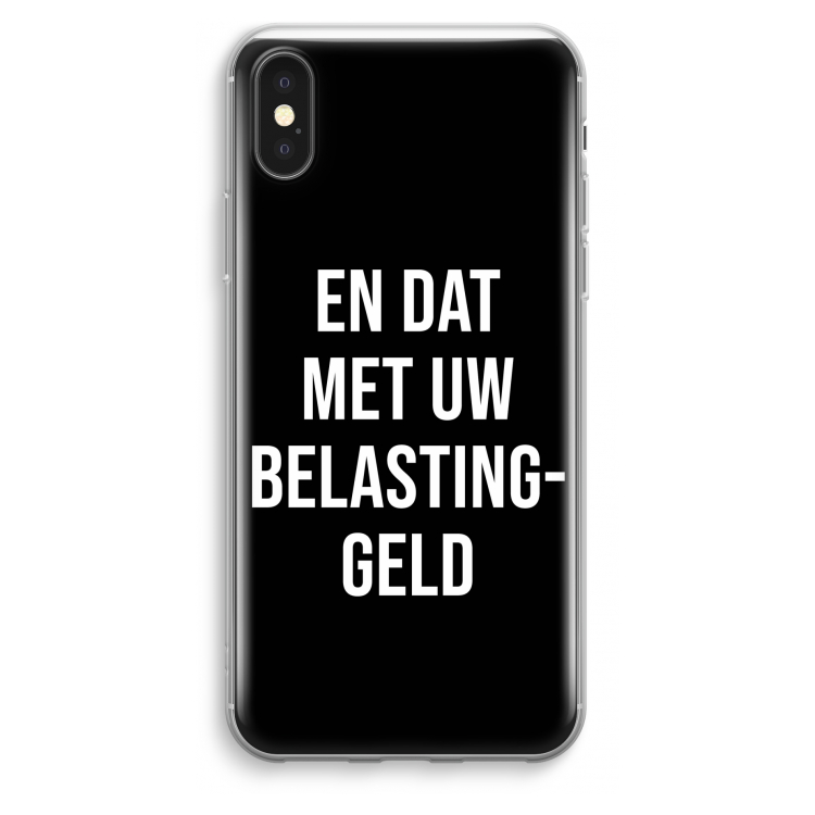 Belastinggeld - Zwart: iPhone XS Max Transparant Hoesje