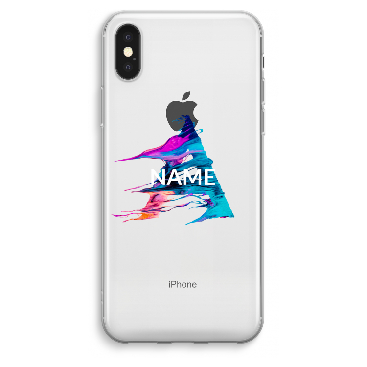 Abstract Spectrum: iPhone XS Max Transparant Hoesje