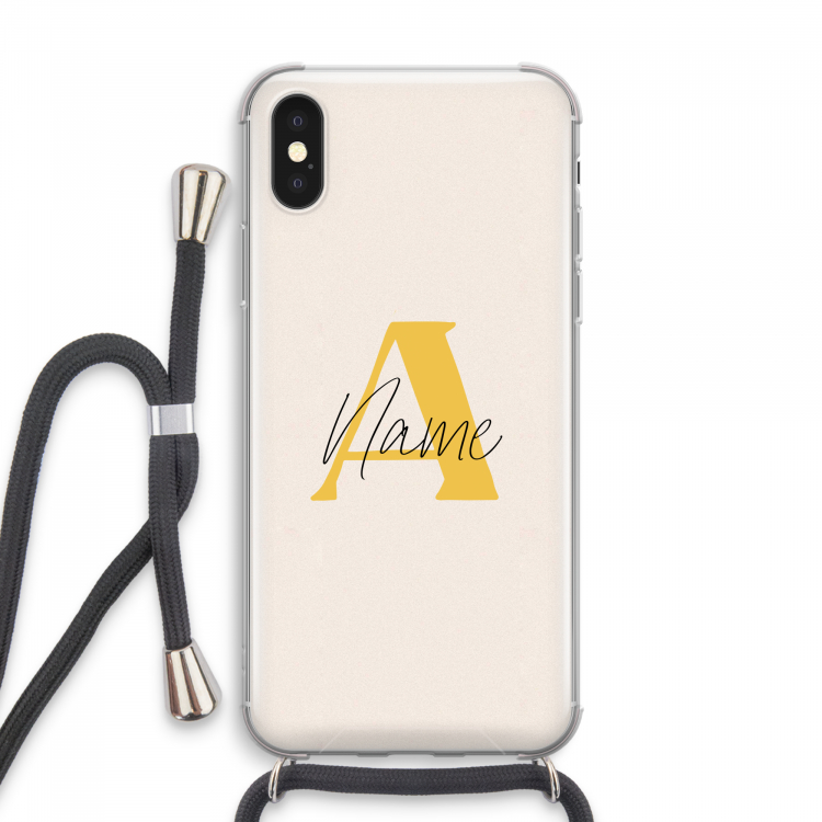 Amber Script: iPhone XS Max Transparant Hoesje met koord