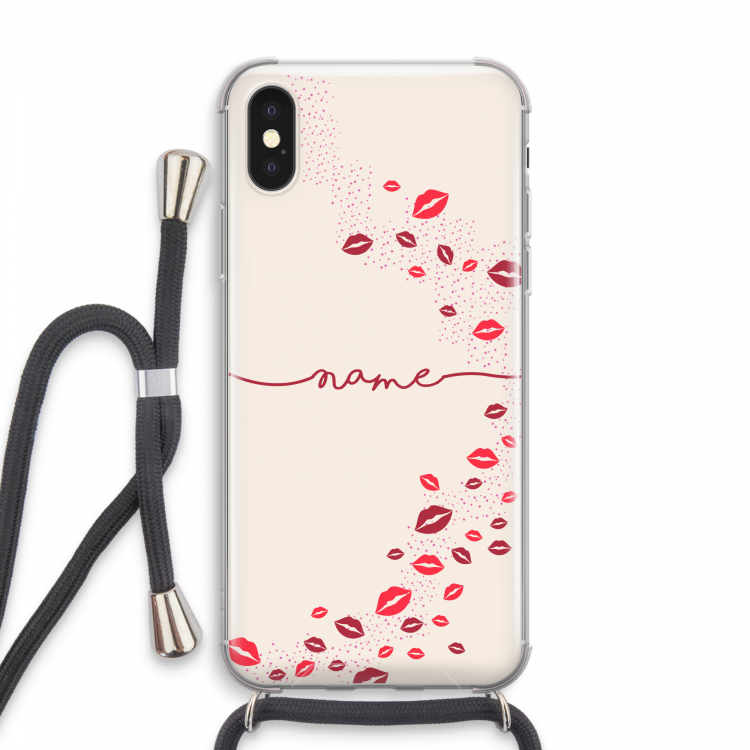 Kusjes: iPhone XS Max Transparant Hoesje met koord