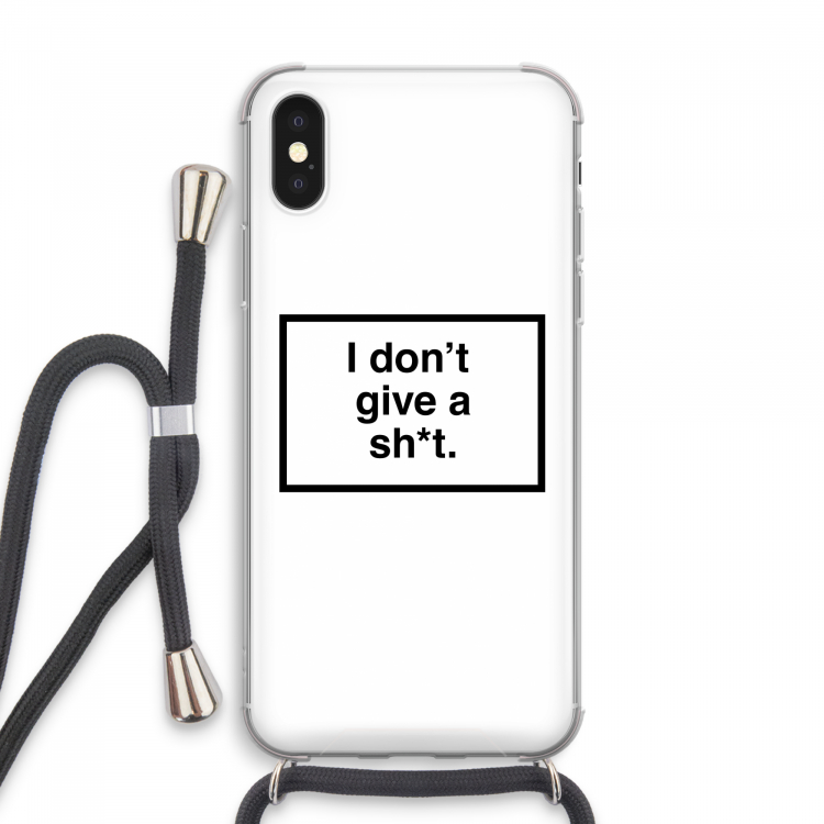 Don't give a shit: iPhone XS Max Transparant Hoesje met koord