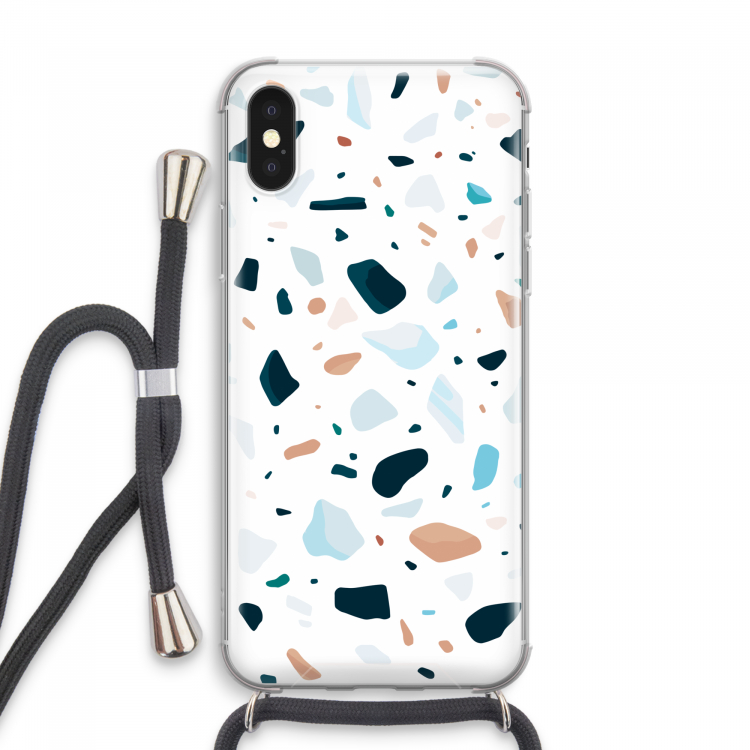 Terrazzo N°13: iPhone XS Max Transparant Hoesje met koord
