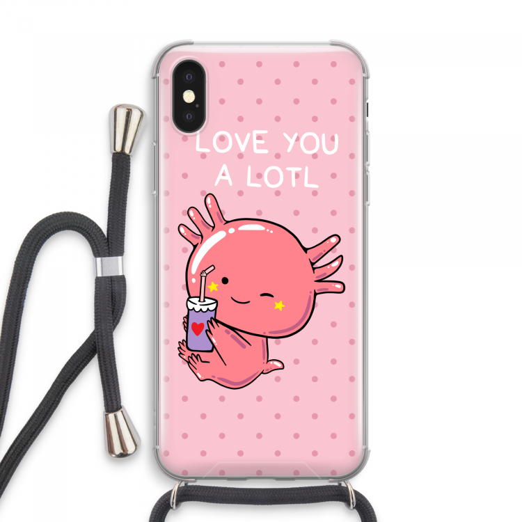 Love You A Lotl: iPhone XS Max Transparant Hoesje met koord