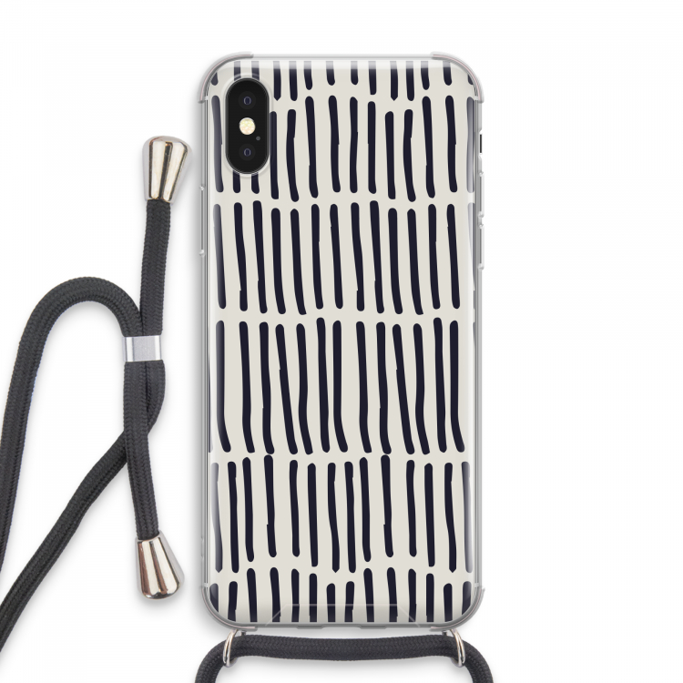 Moroccan stripes: iPhone XS Max Transparant Hoesje met koord