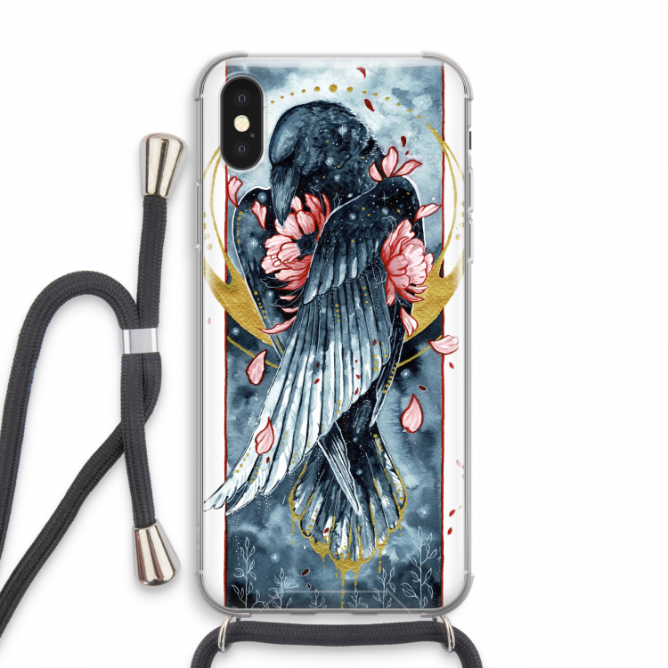 Golden Raven: iPhone XS Max Transparant Hoesje met koord