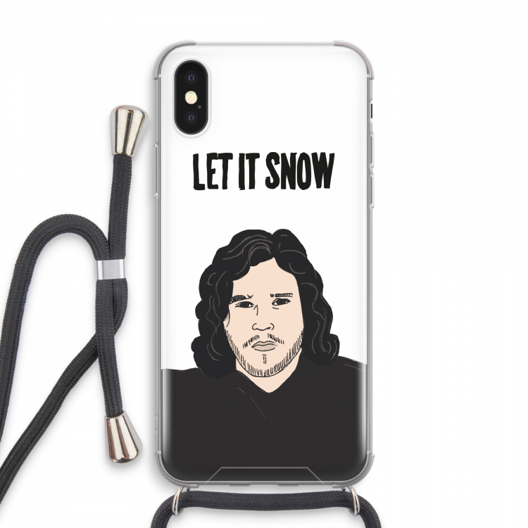 Let It Snow: iPhone XS Max Transparant Hoesje met koord
