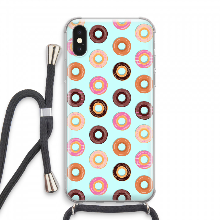 Donuts: iPhone XS Max Transparant Hoesje met koord