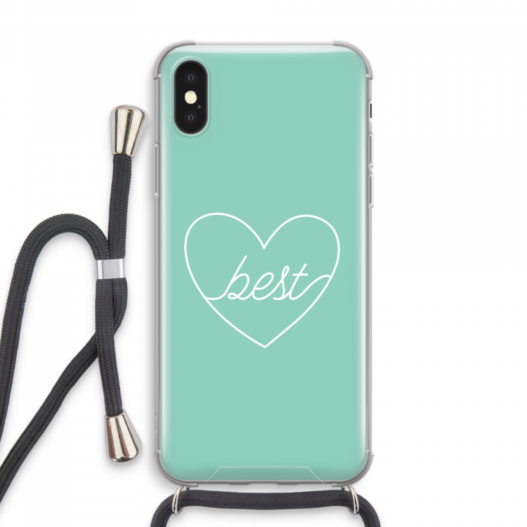 Best heart pastel: iPhone XS Max Transparant Hoesje met koord