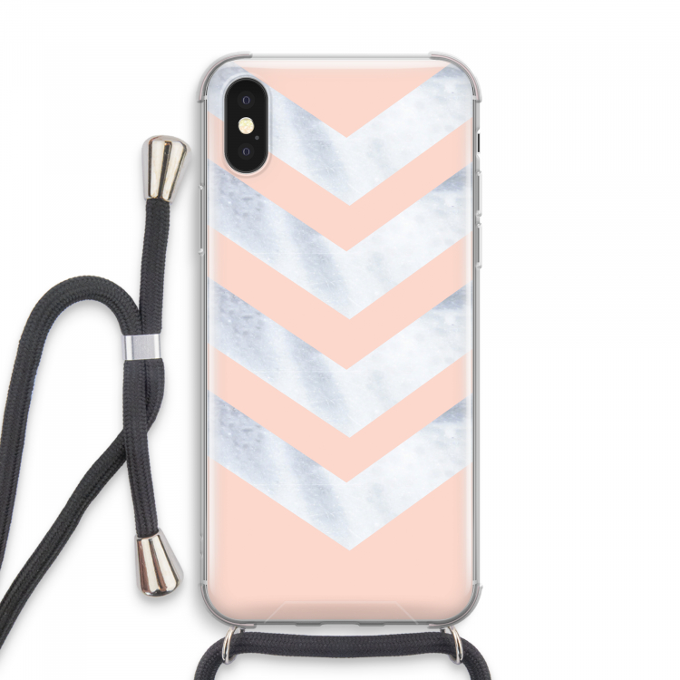 Marmeren pijlen: iPhone XS Max Transparant Hoesje met koord