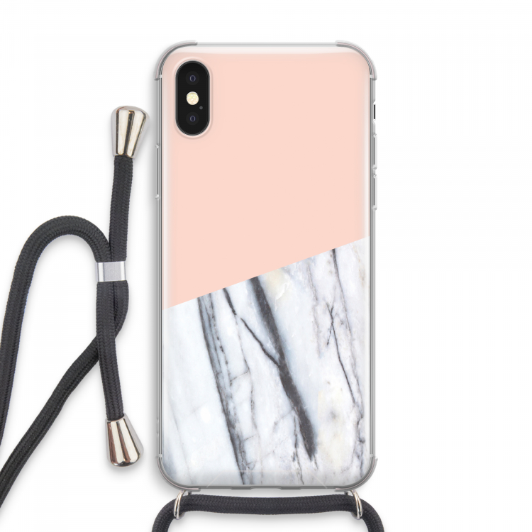 A touch of peach: iPhone XS Max Transparant Hoesje met koord