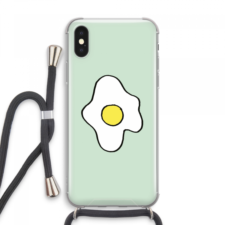 Spiegelei: iPhone XS Max Transparant Hoesje met koord