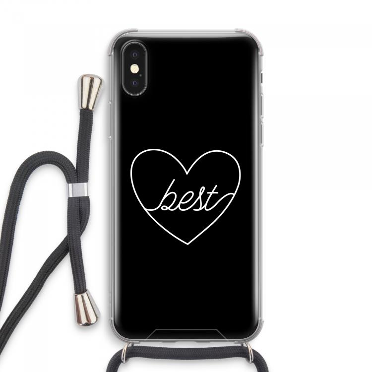 Best heart black: iPhone XS Max Transparant Hoesje met koord