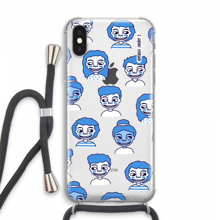 Gezichtjes: iPhone XS Max Transparant Hoesje met koord