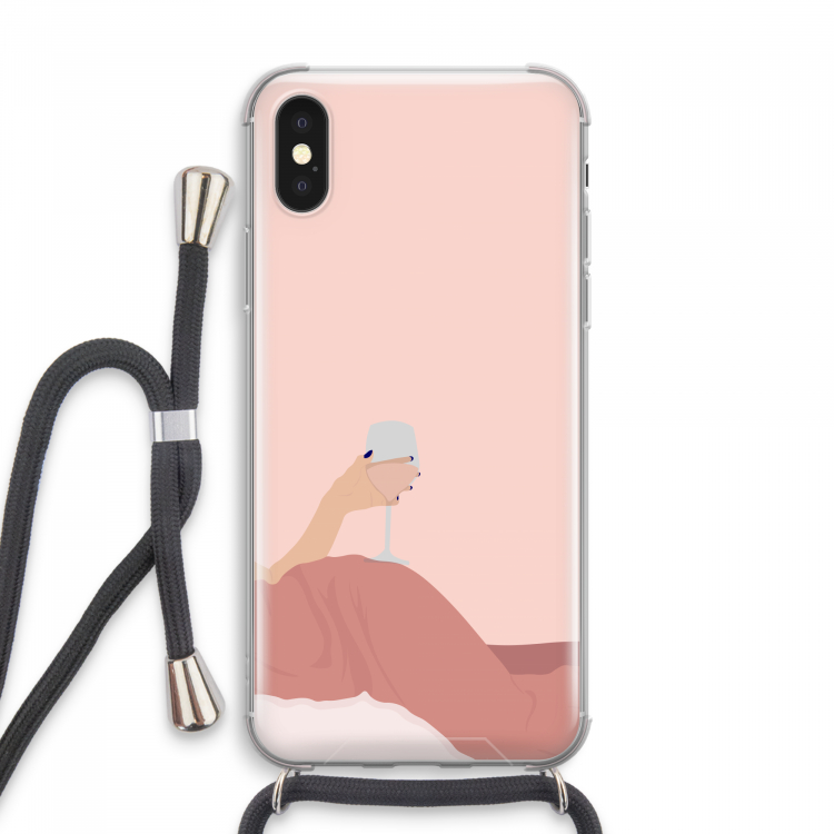 Wine: iPhone XS Max Transparant Hoesje met koord