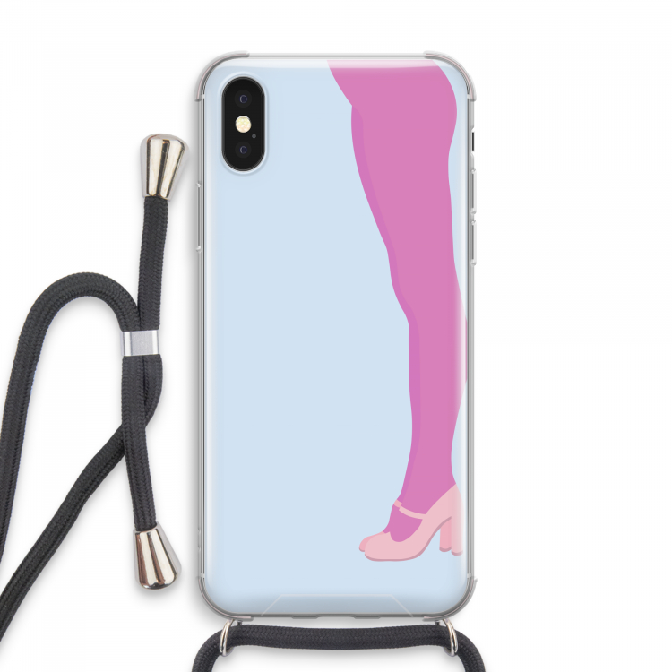 Pink panty: iPhone XS Max Transparant Hoesje met koord