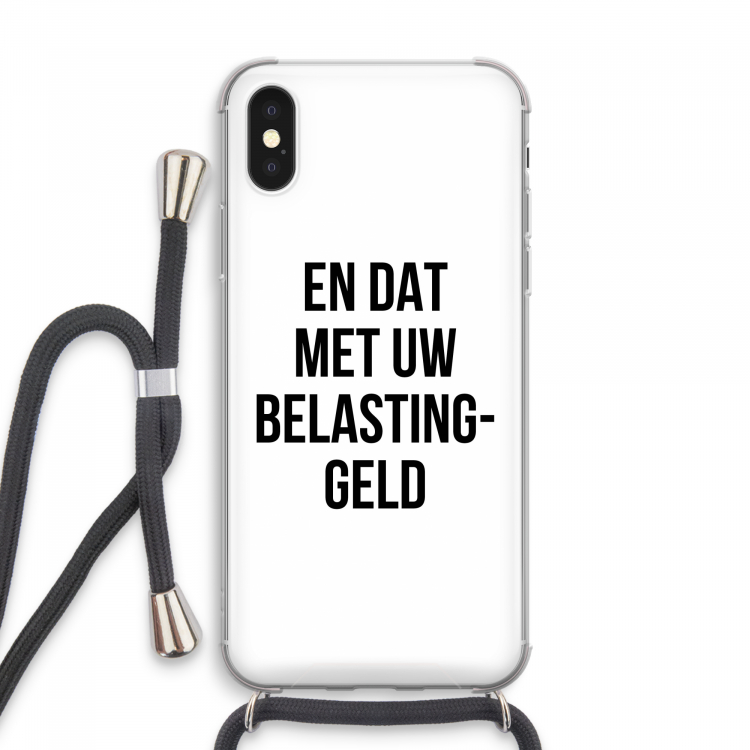 Belastinggeld: iPhone XS Max Transparant Hoesje met koord