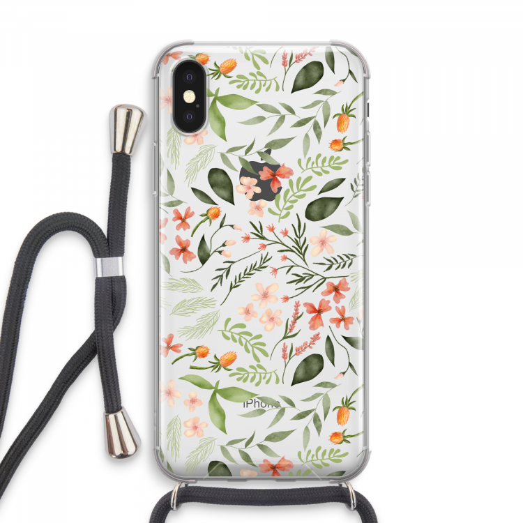 Sweet little flowers: iPhone XS Max Transparant Hoesje met koord