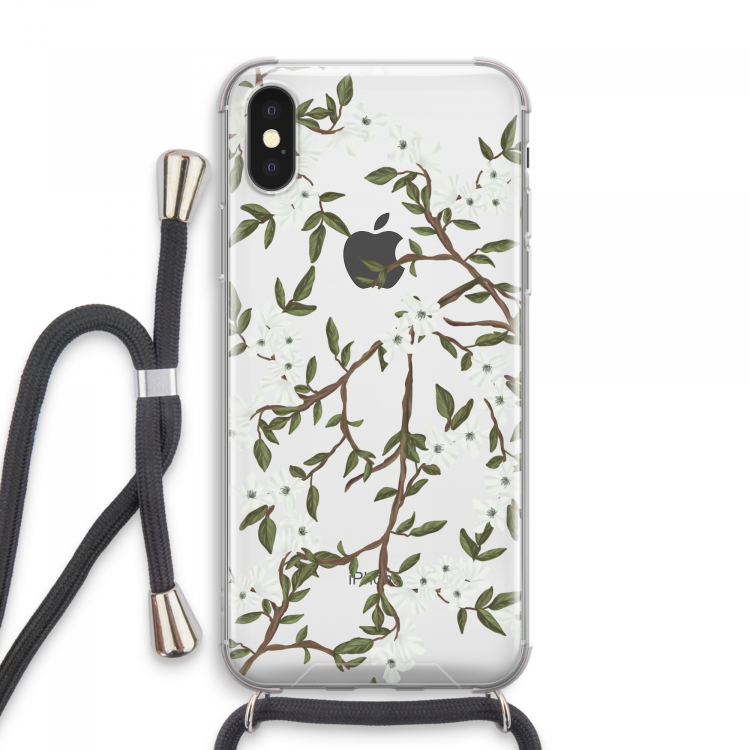 Blossoming spring: iPhone XS Max Transparant Hoesje met koord