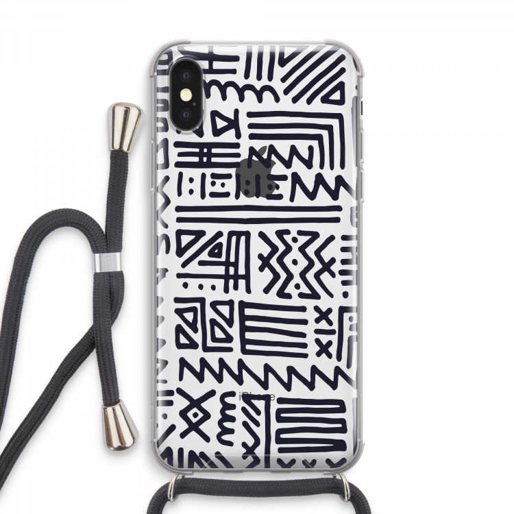 Marrakech print: iPhone XS Max Transparant Hoesje met koord