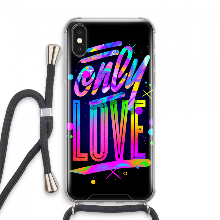 Only Love: iPhone XS Max Transparant Hoesje met koord