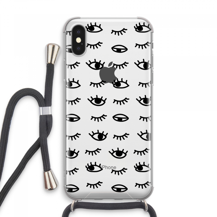 Eye pattern #2: iPhone XS Max Transparant Hoesje met koord