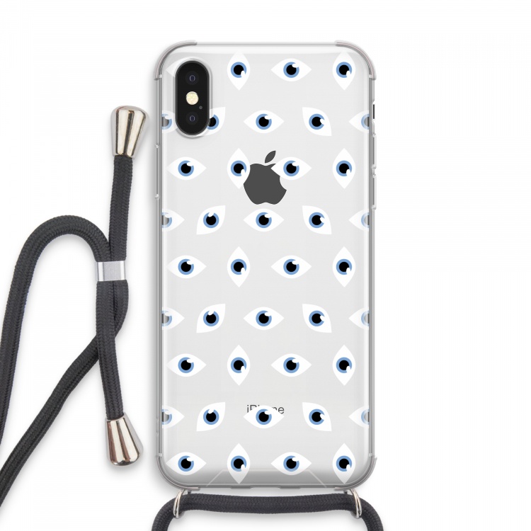 Eyes pattern: iPhone XS Max Transparant Hoesje met koord