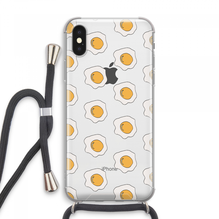 Bacon to my eggs #1: iPhone XS Max Transparant Hoesje met koord