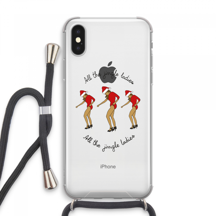 Jingle Ladies: iPhone XS Max Transparant Hoesje met koord
