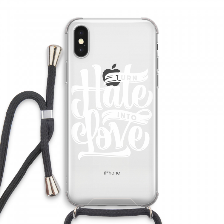 Turn hate into love: iPhone XS Max Transparant Hoesje met koord
