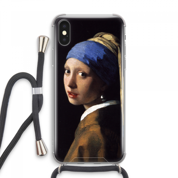 The Pearl Earring: iPhone XS Max Transparant Hoesje met koord