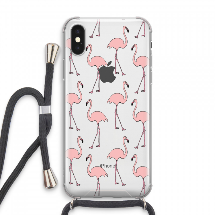 Anything Flamingoes: iPhone XS Max Transparant Hoesje met koord