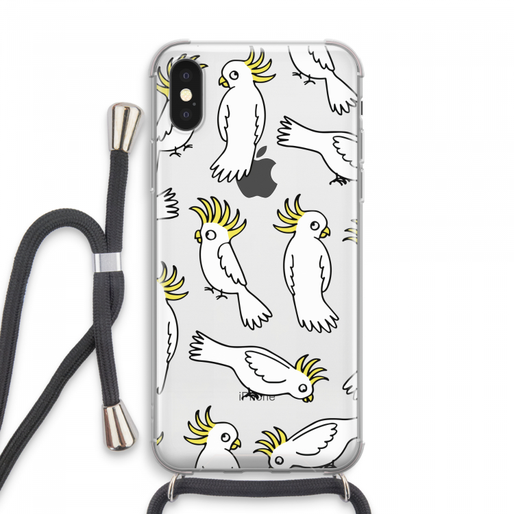 Papegaai: iPhone XS Max Transparant Hoesje met koord