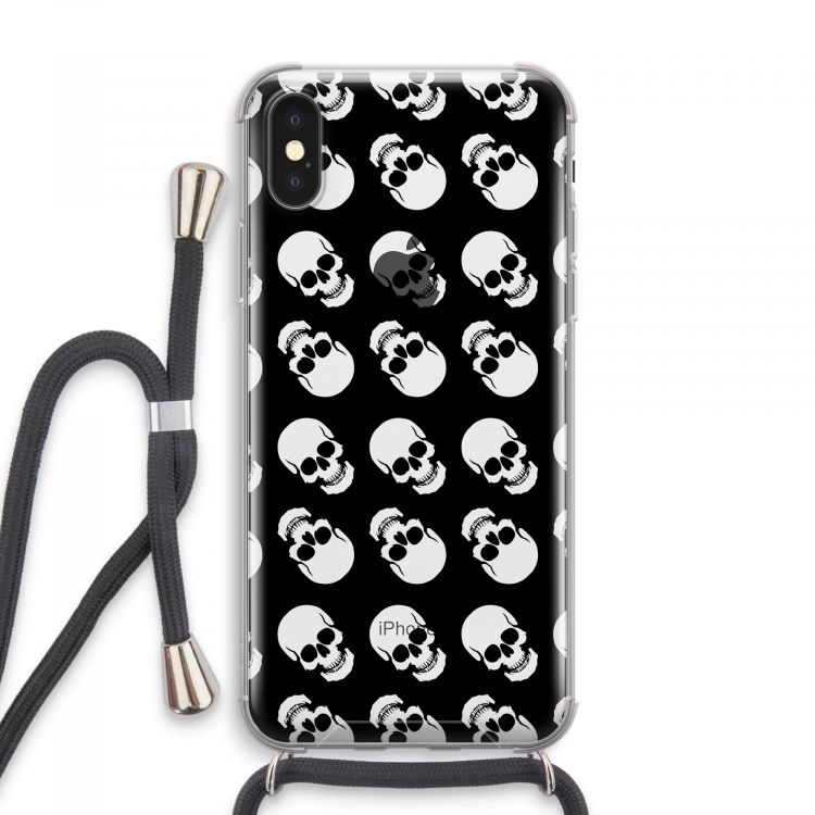 Musketon Skulls: iPhone XS Max Transparant Hoesje met koord