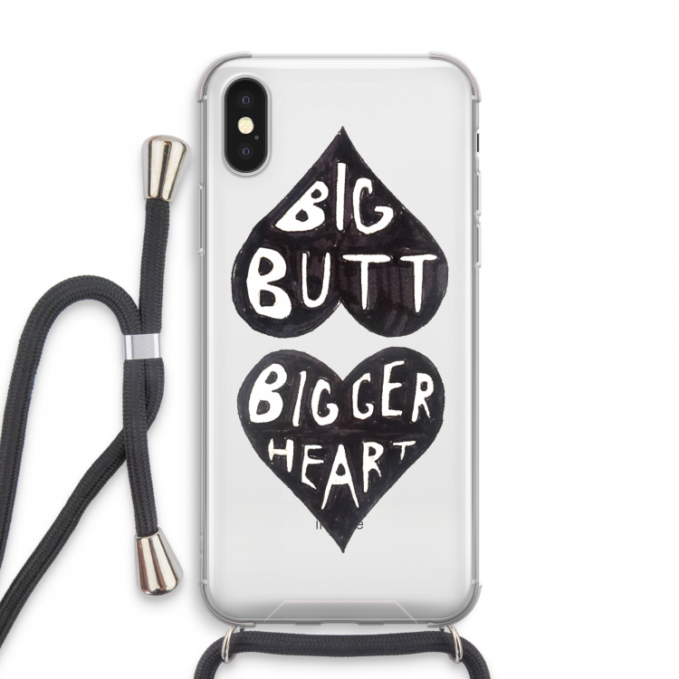 Big butt bigger heart: iPhone XS Max Transparant Hoesje met koord