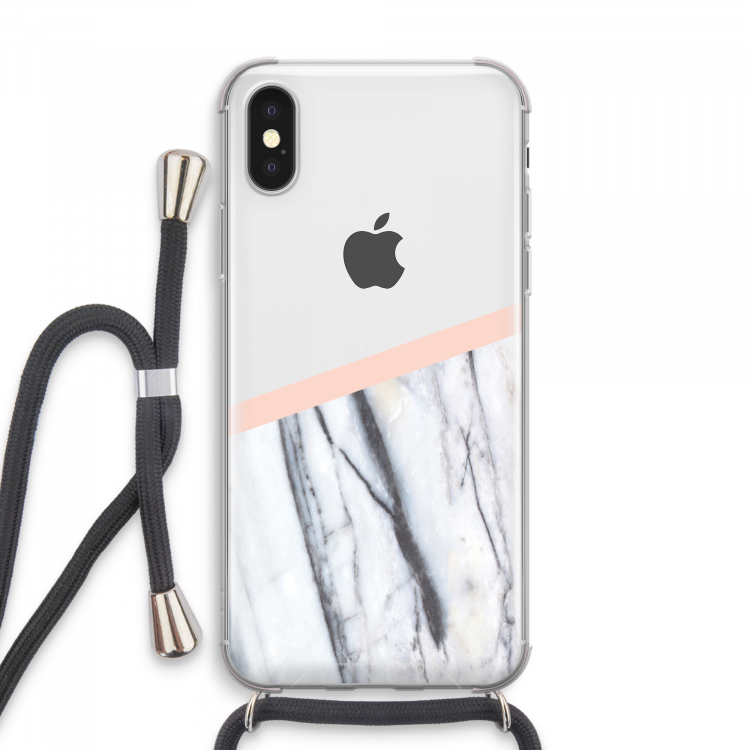 A touch of peach: iPhone XS Max Transparant Hoesje met koord