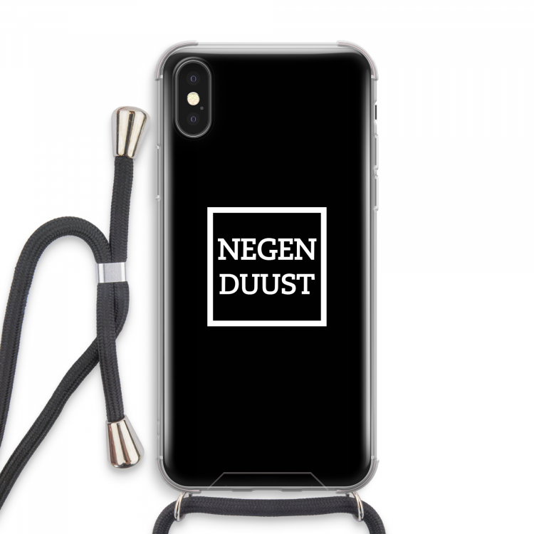 Negenduust black: iPhone XS Max Transparant Hoesje met koord