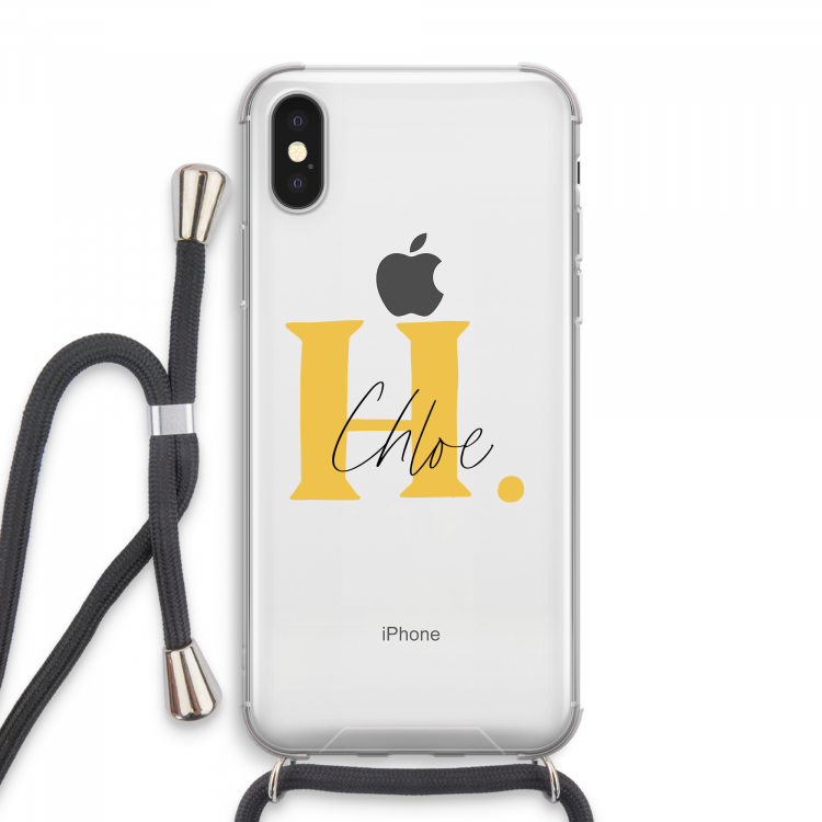 Amber Script: iPhone XS Max Transparant Hoesje met koord