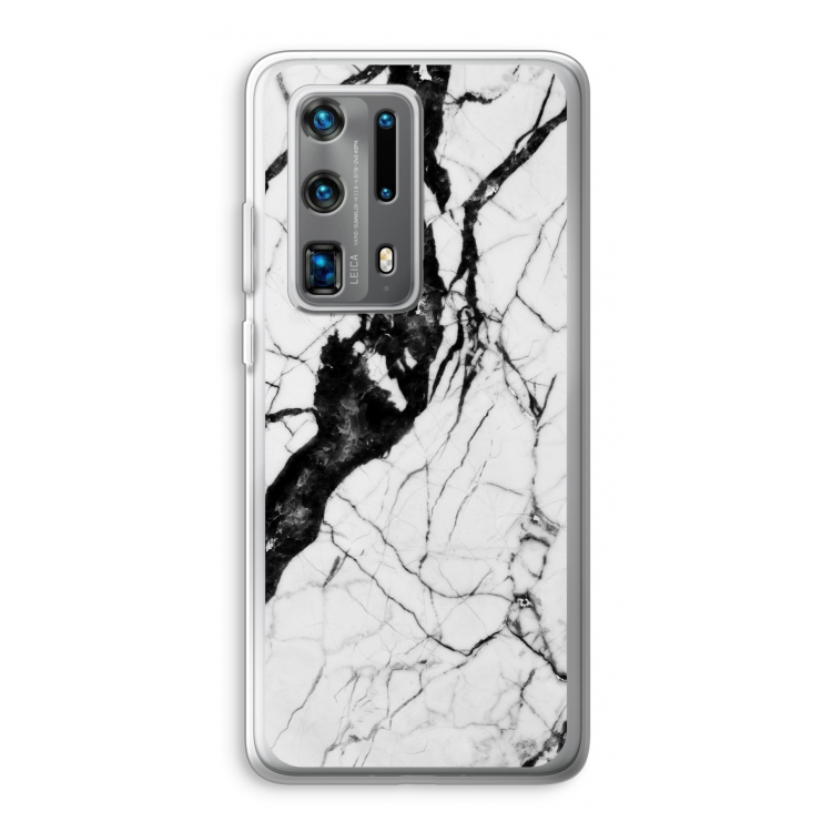Witte marmer 2: Huawei P40 Pro Plus Transparant Hoesje